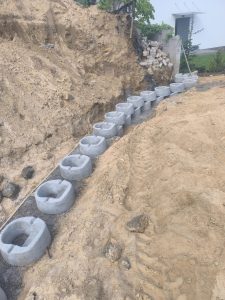Ilgas smėlio šlaito sutvirtinimas su geotinkleliu – nuotrauka 6